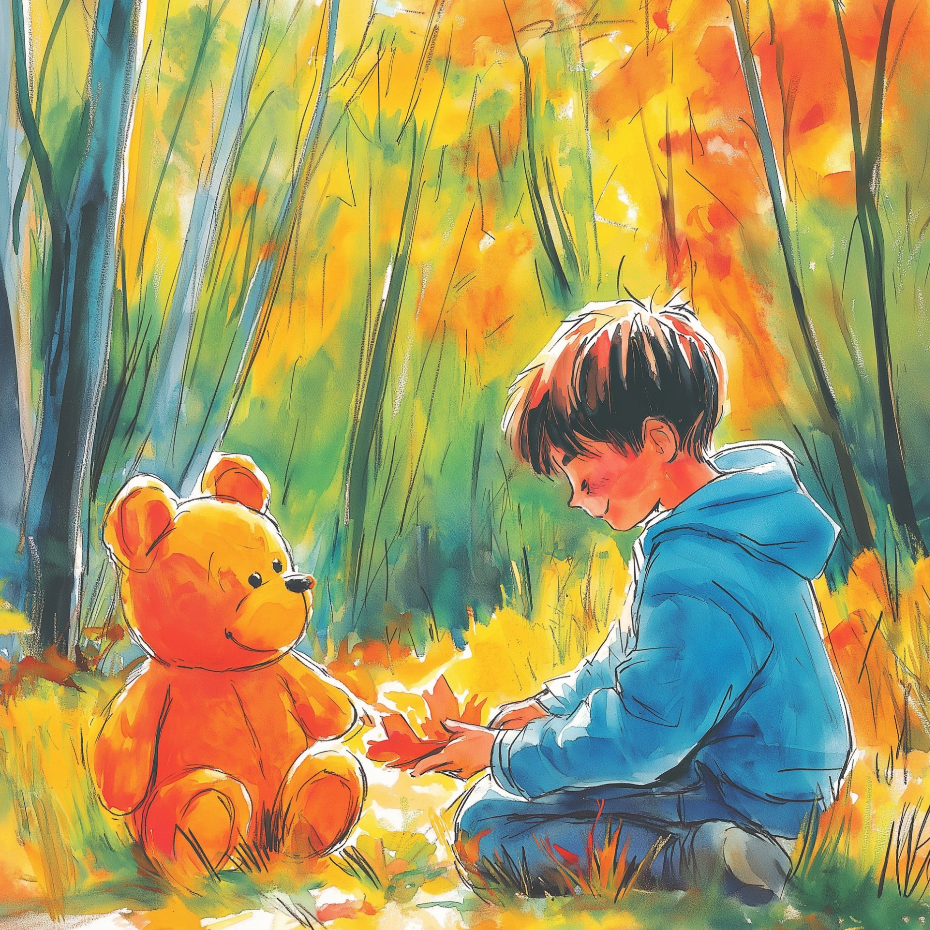 Watercolor Prompt Midjourney Kids Book